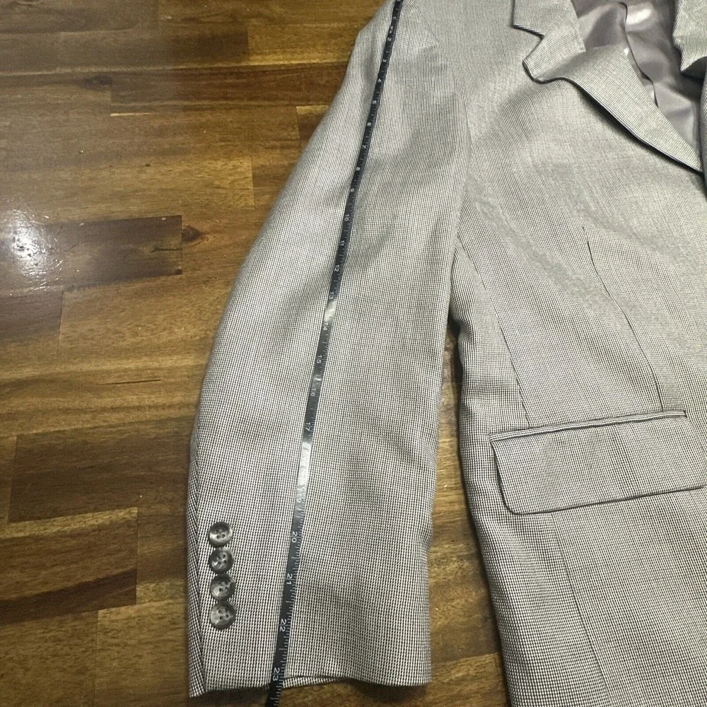 Stafford Mens Blazer Sport Coat 3 Button Casual Jacket 44S Silk Wool Blend Grey‎